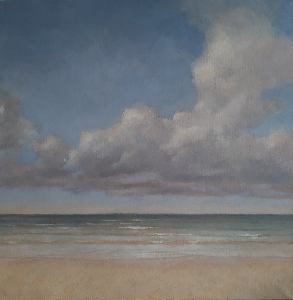 Paysage minimaliste de sable et de mer